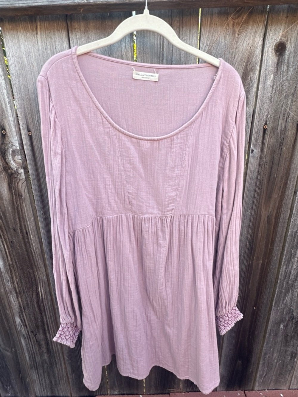 Spell Dusty Mauve Long-Sleeve Babydoll Dress